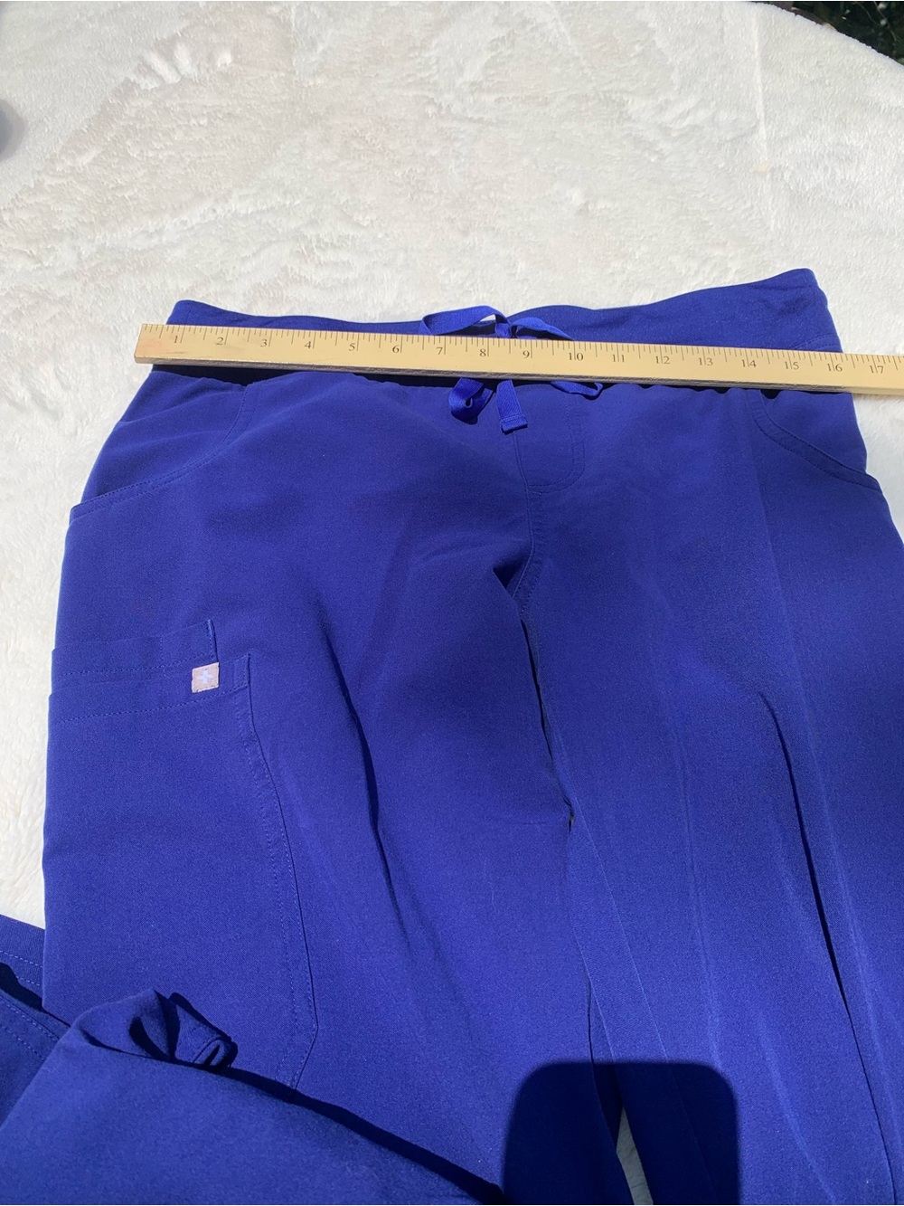 Figs Women's Flare Scrub Pants in Royal Blue - Picture 7 of 8